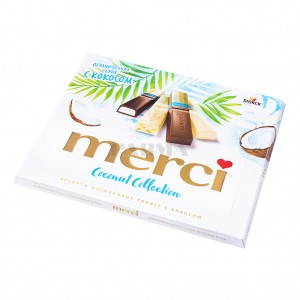Шоколадные конфеты "Merci" кокос 250г Шоколадные конфеты "Merci" кокос 250г